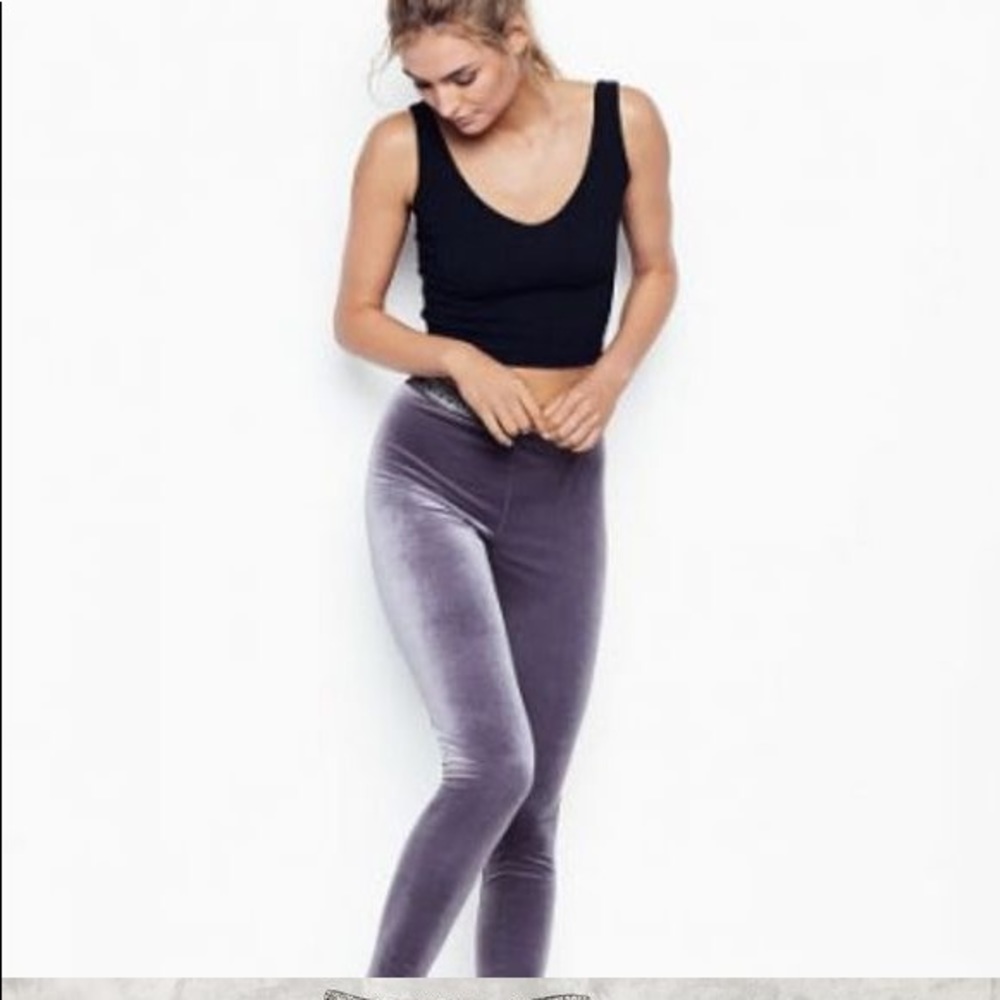 Victoria’s Secret Velvet Leggings Logo Waistband Size s